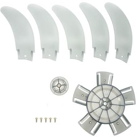Healeved Pales de Ventilateur en Plastique Universelles à 5 Feuilles Épaissies de 18 Pouces pour Ventilateur de Table et Mural, Couverture Large pour Travail et Détente