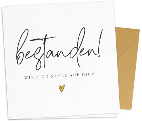 COMOOKA Prüfung Bestanden Karte Zur Abitur Glückwunschkarte Zur Bestandene Prüfung Mit Umschlag Grußkarte Abi Karte Klappkartev14.5x14.5 cm Abschluss Bachelor