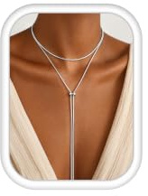 Dochais Kvinnors långa halsband Y-kedja halsband guld silver skiktade kedjor allergivänliga smycken dam stapelbara kedjor dam trender smycken gåvor