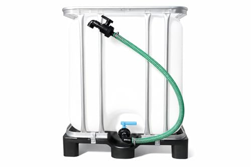 FN-Technik IBC Abfüllschlauch 1 Zoll (25 mm) mit Kugelhahn – S60x6 Anschluss, 1 m Spiralschlauch