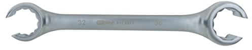 KS Tools 460.2511 Offener Doppel-Ringschlüssel, abgewinkelt, 17 x 19 mm