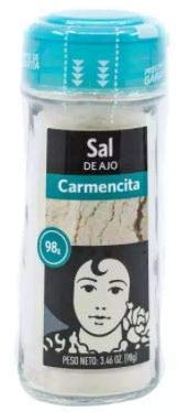 Carmencita Sel à l'ail 98 g – Idéal pour hacher la viande, le poisson, les légumes, la soupe et les pâtes