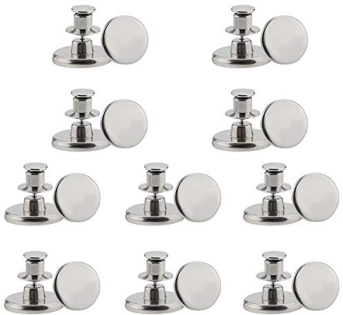 AIEX 20 Sets 17 mm Ersatz für falsche Jeansknöpfe ohne Nähte, abnehmbare Druckknöpfe aus Metall für Kleidung aus Denim Jeans Hosentaschen