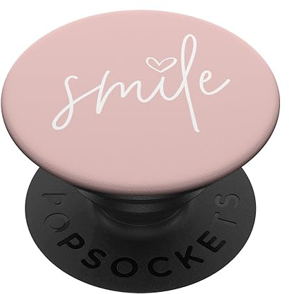 Smile Positive Inspirational Quote - Light Pastel Pink PopSockets Klebender PopGrip