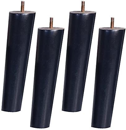 Schräg Holz Tischbeine Möbelfüße Möbelbeine mit Vorgebohrten M8 Bolzen für Schrank Sofa Couchtisch TV-Schrank Schwarz 4 Stück (8cm)