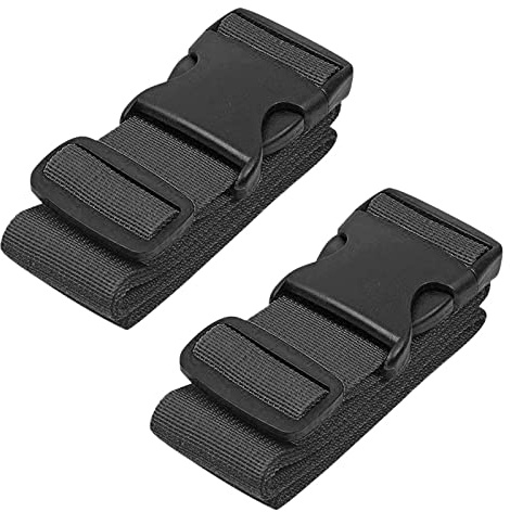Koffergurt Kofferband YUTOU 2 Stück Koffergurte Lang Kofferband Gurt Gepäckgurt Koffer Band Travel Luggage Strap Gepäckgurt Rucksack Gurt mit Verstellbare Schnallen (Schwarz)