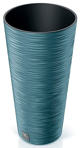 Pot de fleurs rond avec reserve d´eau 15 L bleu - FURU