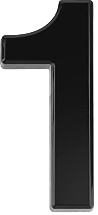 NeuWee Numeri civici autoadesivi 3D da 7.5 cm, Numeri di Indirizzo Impermeabili Adesivi, 0-9 plastica ABS nera Numeri di porta moderni per casa, ufficio, hotel, appartamento, camera parete (1)