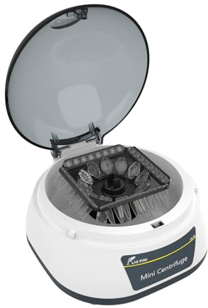 LAB FISH Mini Centrifugeuse 7000 RPM,3286 x g RCF, Microcentrifugeuse de laboratoire avec rotor 3-en1 Capacité 0.2/0.5/1.0/1.5/2ml Tubes à essai