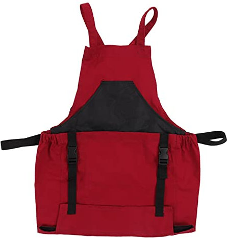 Tablier de jardin, Tablier en tissu de PVC 210D avec poches, tablier de travail résistant pour femmes et hommes, sac de récolte de jardin, tablier imperméable pour outils pour jardinier, rouge