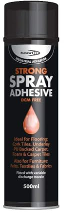 Bond it 500ml Aerosol Super Strong Industrial Spray Contact Adhesive Carpet Tiles Fabrics Underlay Glue Tins (1)