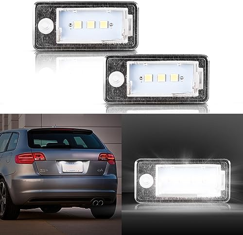 POPMOTORZ LED Kennzeichenbeleuchtung 5050 SMD Canbus Design weiß für Audi A3 8P / S3 8P / A4 B6 / B7 8E / S4 / A5 8F / A6 4F / A8 4H / Q7 4L