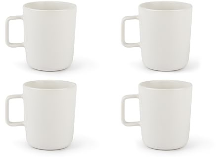 Excelsa Nordic Set med 4 koppar vit mugg, keramisk stengods, kapacitet 320 ml.