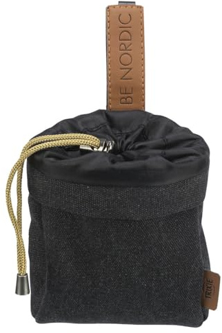 TRIXIE BE NORDIC Hunde Snacktasche - praktischer Leckerlibeutel für unterwegs - ø 10 × 14 cm schwarz, Futterbeutel zum Gassigehen - 32292, Bunt