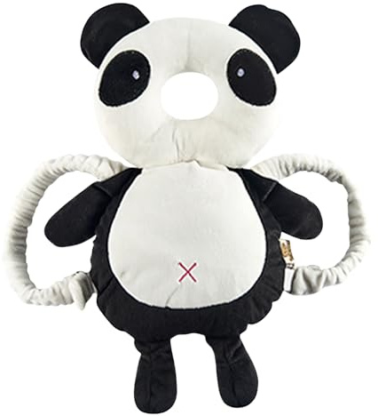 Petalum Coussin de Protection de Tête Bébé Tout-petit Coussin de Sécurité avec Son Sac à Dos Réglable Oreiller de Tête Protège Dos Doux Anti-Chute Forme Animal Mignon (panda, Taille Unique)