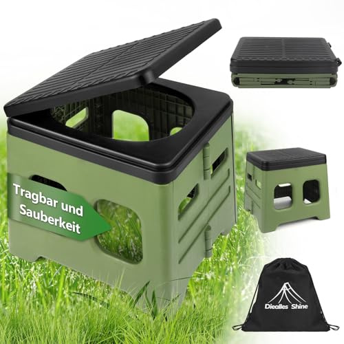 Dieall Shine campingtoalett vikbar, bärbar mobil toalett, nödsituationer camping toalett, nödsituationer toalett för trädgård utomhus camping
