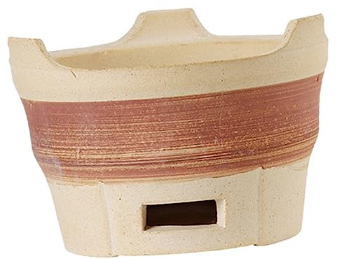 INOOMP Clay Holzkohlegrillofen Mit Grillrost Luftzirkulierend Für Outdoor-camping Garten Und Picknick Tragbarer Holzgrill Für Effizientes Grillen Mit Holzkohle