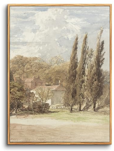 hyidecorart Vintage Bilder mit Rahmen Natur Landschaft Gemälde 20x25 cm | Retro-Kunst, HD-Druck, Einfach Aufzuhängen, Schnelle Montage, Für Viele Räume, Klassische Wanddeko, Geschenk, Klein