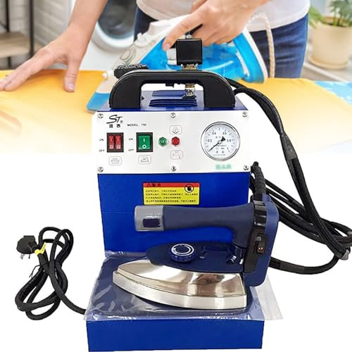 ZHIXUMM EstacióN De Planchado Profesional, Plancha De Vapor Industrial EléCtrica De 1600 W con Caldera De Plancha Grande SemiautomáTica, Tanque De Acero Inoxidable, Adecuada para LavanderíAs