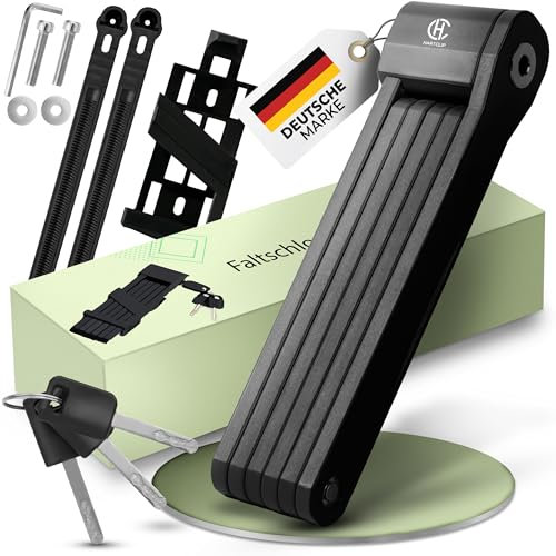 HARTCLIP Fahrradschloss Faltschloss Testsieger 85 cm mit Halterung– robuste Bauweise, Fahrradschloss hohe Sicherheit bei kompakter Größe, Bicycle lock für Fahrrad, E-Bike & Co.