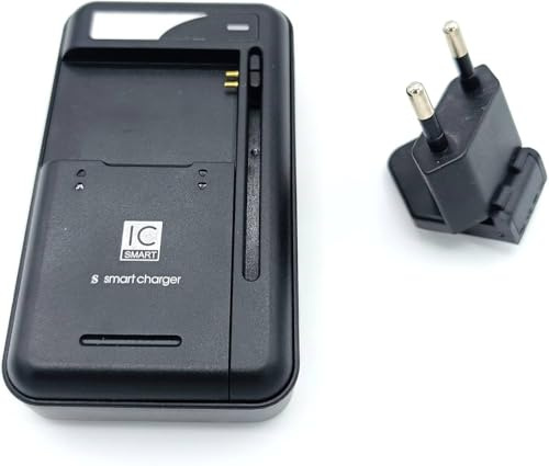 Cargador Universal para Baterías de Cámaras y moviles IC Smart 1000mAh Carga Inteligente USB Compatible con Baterías de Litio y Dispositivos Digitales Portátil y Seguro Color Negro