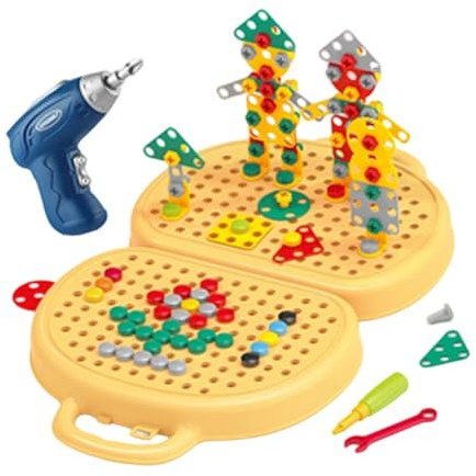 TTETTZ Boîte à Outils de Jeu, Ensemble D'outils à Vis, Boîte à Outils Créative, Jouet Puzzle pour Enfants D'âge Préscolaire de 3 à 12 Ans, Cadeaux D&, Chien