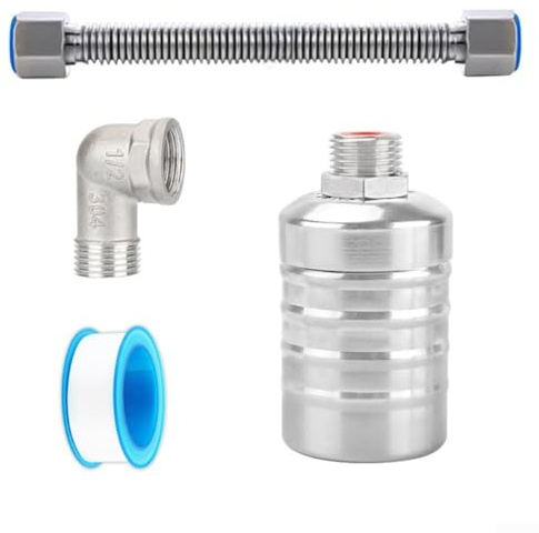 Vanne à flotteur automatique en acier inoxydable pour réservoirs de stockage d'eau avec flotteur intégré pour un contrôle efficace du niveau d'eau et une prévention des débordements (B)