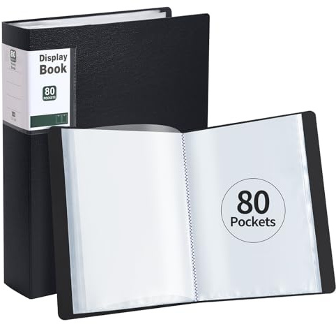SOYIRI 2 Stück Sichtbuch A4, Präsentationsmappe Mit 80 Taschen(Schwarz)