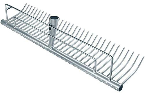 Idealspaten 66456000 Rasenrechen mit 2 Parallelstreben, Silber, 40 x 25 x 15 cm