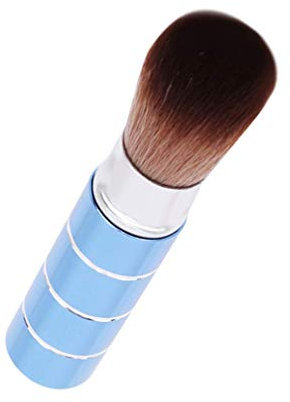 Ogquaton Pinceau de maquillage rétractable de qualité supérieure, fond de teint en poudre pour visage portable, mini outil de maquillage pour pinceau à blush, cosmétique, bleu