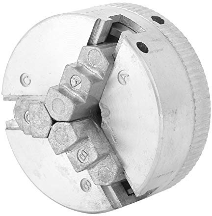 Z011 Micro Lathe Chuck Zinklegierung 3-Jaw Chuck Clamp Zubehör mit zwei Verriegelungsstangen für Mini Metal Lathe Industriewerkzeuge Außendurchmesser 12-65mm Innendurchmesser 1,8-56mm