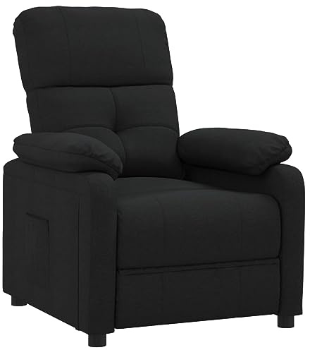vidaXL Relaxsessel, Fernsehsessel mit Liegefunktion, Verstellbarer Sessel Wohnzimmer, Liegesessel Ruhesessel Polstersessel, Schwarz Stoff