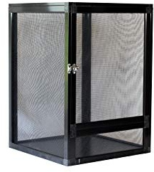 Pet Tribe Rettilario in Rete Metallica e Alluminio 60x60x120 cm Terrario Ventilato per Camaleonti Fasmidi Mantidi Geko Tartarughe Montaggio Senza Attrezzi
