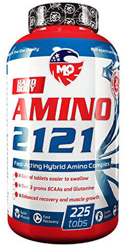 MLO Amino 2121, 9 Essenzielle Aminosäuren Komplex tabletten, BCAA & EAAs, Leucin, Isoleucin, Valin, L-Glutamin Kyowa, Hochdosiert, Vegan, Glutenfrei, Muskelaufbau, Laborgeprüft - 225 Tabletten