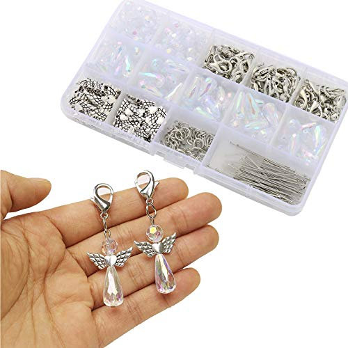 ToBeIT 60pcs Gastgeschenke Taufe Hochzeit Schutzengel Schlüsselanhänger Konfirmation Geschenk für Gäste Anhänger Perlenengel Schutzengel Geburtstag Weihnacht Handmade Schlüsselanhänger (TYPE A)