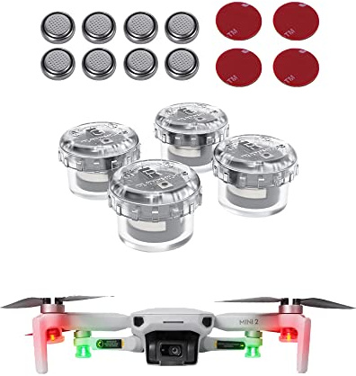 Fututech Stroboskoplicht für DJI Mini3 Avata Mini 3 Pro Mavic 3 FPV Mavic Air 2 Mini SE Air 2S Mavic 2 Pro Zoom Phantom 3 4 Nachtflug Lampe Blitzlicht Zubehör Drohne