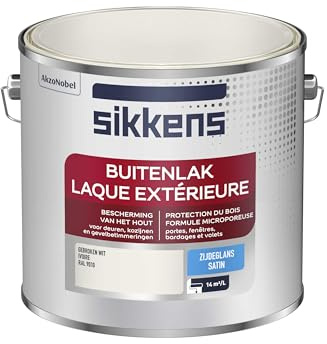 Sikkens - Peinture Laque Extérieure Bois et Fer - Finition tendue, sous-couche intégrée, facile à appliquer - Satin Ivoire 2,5 L