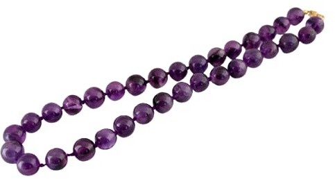 Amethyst Kette Geknotet lila Kugel Collier 45 cm