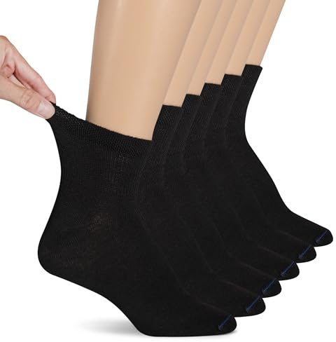 Dr. Scholl's Women's Diabetes and Circulatory Ankle Socks Value Pack 6 Pair - Black - Women's Shoe Size: 4-10