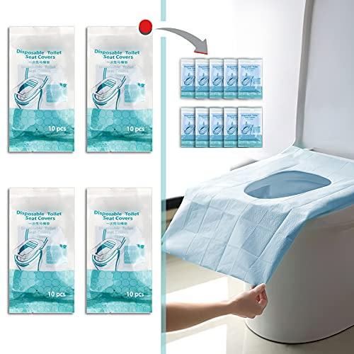 Dreamark 40 Pezzi Copriwater Usa e Getta Igienici/Copertura Igienica Monouso Universale per WC. Impermeabile,Tascabile Copri WC Usa e Getta