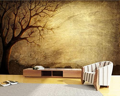 Fototapete 3D Tapete Retro Abstrakter Großer Baum Foto Tapeten Wand Tapeten Vliestapete Modern Wandbilder Wohnzimmer