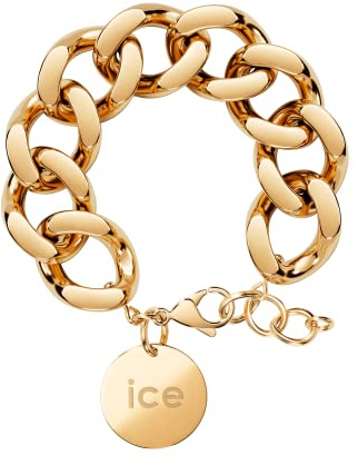 ICE Jewellery - Chain Bracelet - Kettenarmband mit XL-Maschen für Frauen, geschlossen mit einer goldenen Medaille