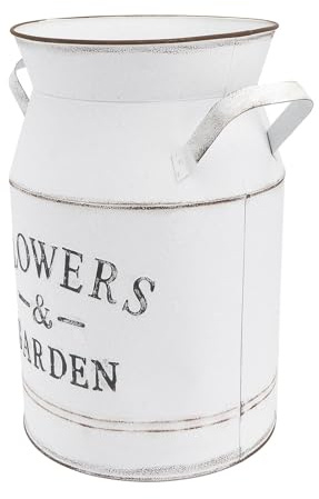 DOITOOL 1 Pc Composizione Floreale Vaso Composizione Floreale Fioriera Decorativa Da Parete Vaso Brocca Country Flower Shabby Retrò Portafiori Primitivo Bianca Fiori Secchi Zincata