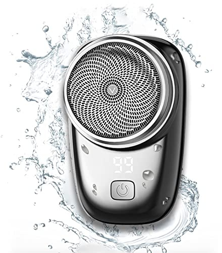 HDAKDDHG Mini rasoir électrique USB pour homme, taille de poche, rechargeable et étanche, facile à un bouton, utilisation humide et sèche, convient à la maison, à la voiture, aux voyages, cadeau idéal
