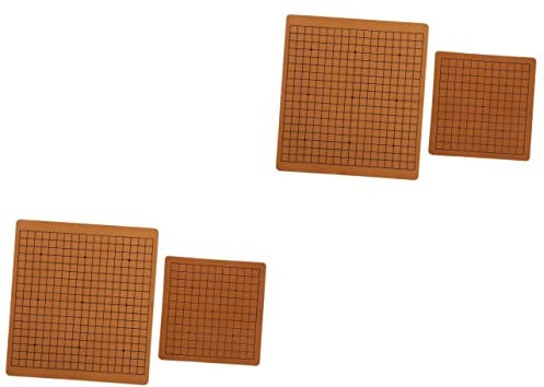 BESPORTBLE 4stücke Faltbares Go Schachbrett Doppelseitige Pu-Matte Für Mädchen Tragbares Lernspielzeug Für Go-Spieler Geeignet Für Linien Zubehör Für Strategisches