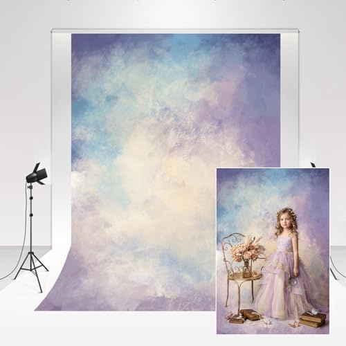 Kate Backdrop Photography 2x3m Blue Purple Abstract Photo Shooting Backdrop Family Background for Portraits Dream Wedding Photo Booth Microfiber Soft Cloth Photography Props for Newborn