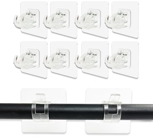 10 Pezzi Staffa Autoadesiva per Asta Tende Supporti, Ganci per Tende Senza Bucare Trasparente, Supporti Asta Tende, Tende Finestre PVC Staffe Autoadesive, per Soggiorno, Bagno, Hotel, Camera da Letto.