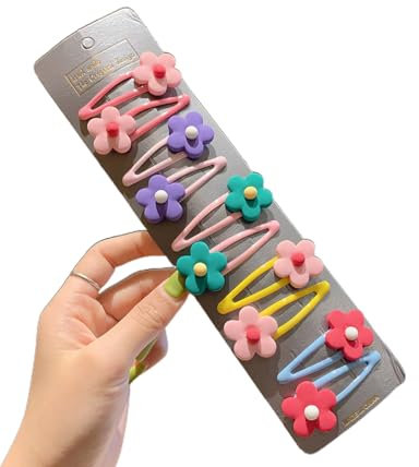 GXGM 10 Stück Haarspangen für Mädchen, süße Haarspangen für Kinder, Haarklammer, Mehrfarbig, Weihnachtlich, für alle Haartypen, 10 Stück im Paket