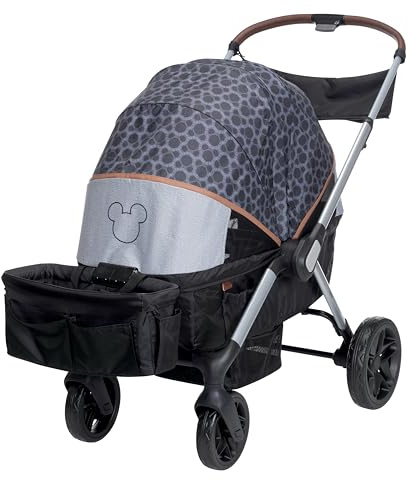 Disney Baby Summit Wagen für 2 Kinder mit abnehmbarem Tablett für Kinder und 2 Becherhalter Mickey Mouse
