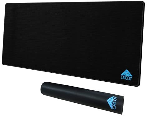 Cacoy 1000x400 mm Grande Tappetino per il Mouse da Gioco, Sottomano da Ufficio, XXL Tappetino per Mouse Antiscivolo, Computer Tappetino da Scrivania per Ufficio e Casa (Nero)